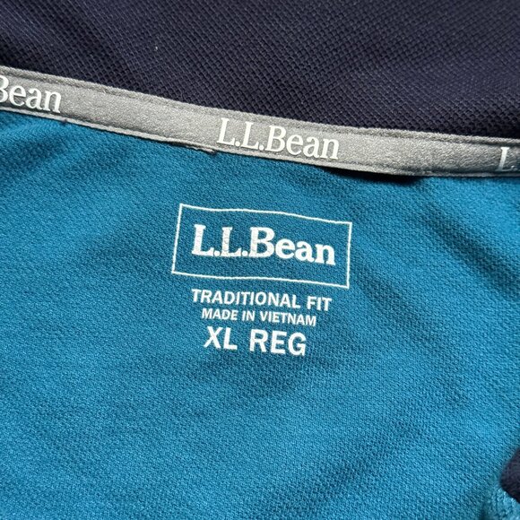 L.L. Bean Men's Comfort Stretch Pique Quater Zip Pullover - Blue - Picture 5 of 7